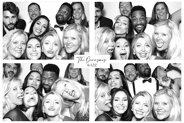 4 Pose picture from the Hollywood Glam Photo Booth Rental with the Kardashian Filter for a Wedding at Shadowbrook at Shrewsbury