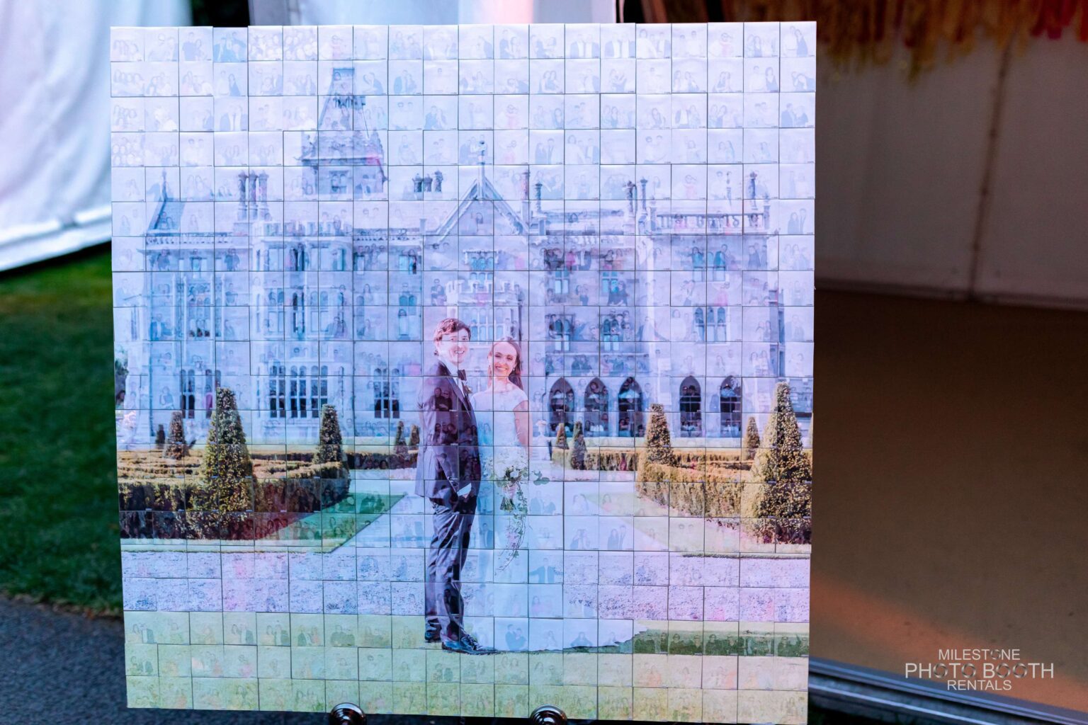 A mosaic of the bride and groom - Milestone Photo Booths.
