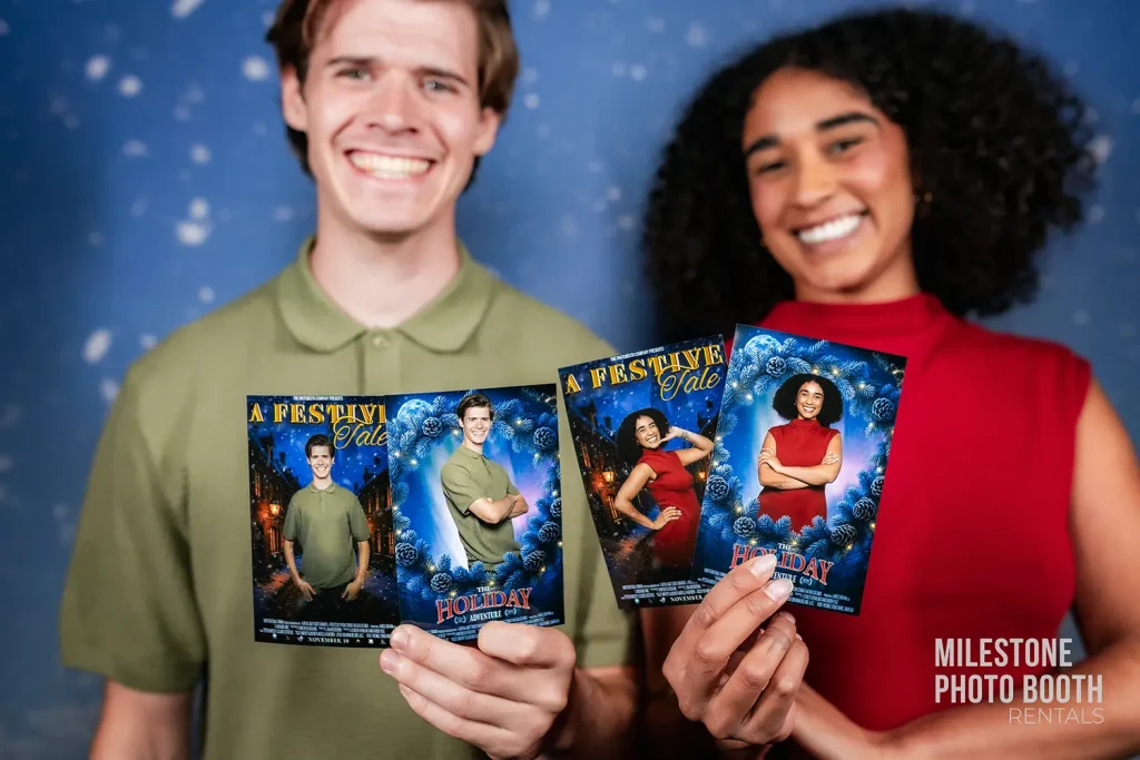 2 holiday movie poster large – Milestone Photo Booth Rentals