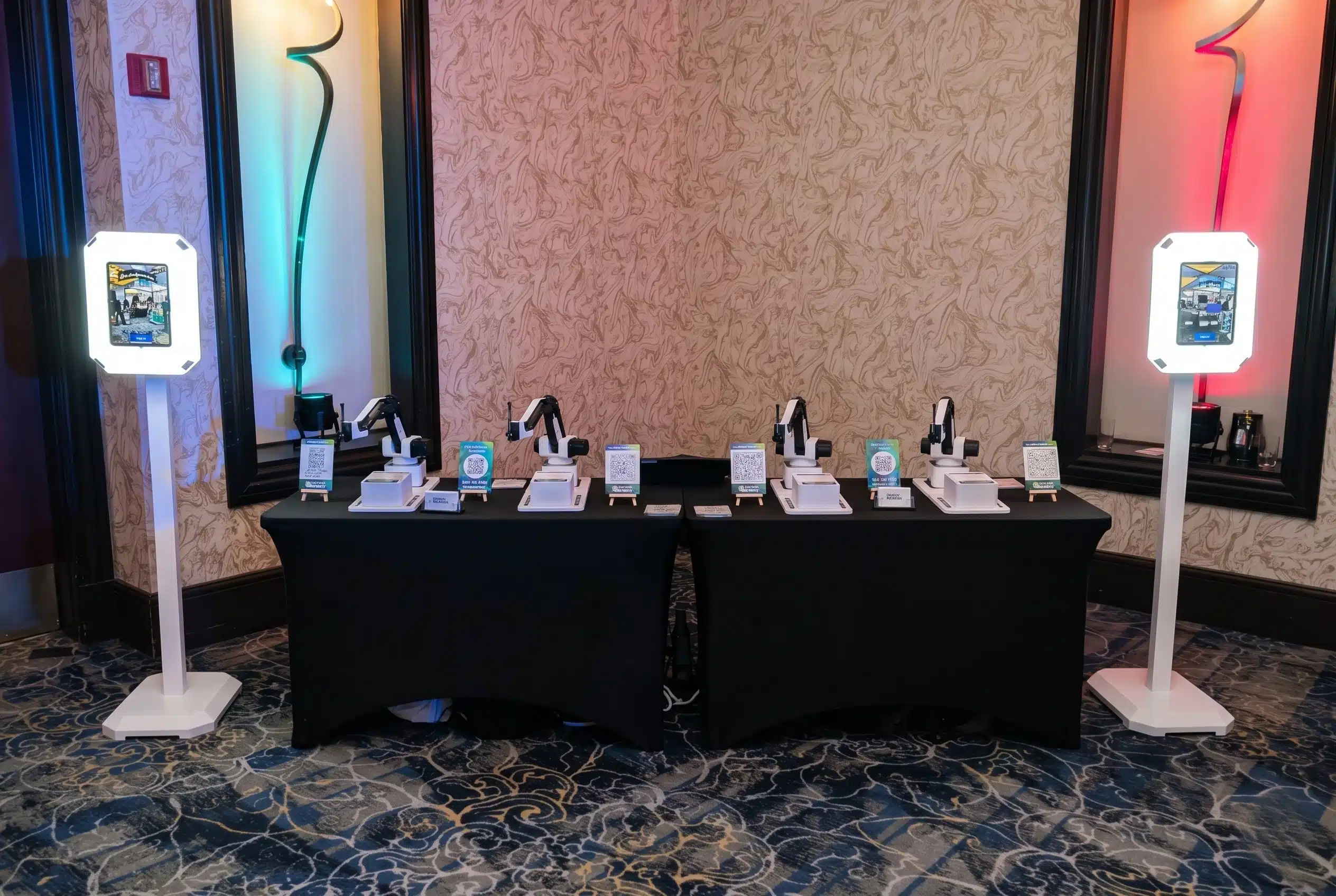AI sketch robot drawing caricatures live at Northfield Bank Hollywood-themed corporate awards event in Staten Island
